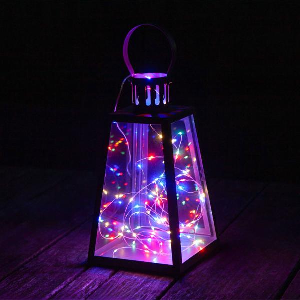 2er-Set Multicolor Draht-Lichterkette 80 LEDs IP44, 425cm, batteriebetrieben - Farblichterkette für stimmungsvolle Deko innen & aussen
