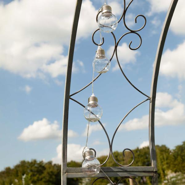 Solar-LED-Lichterkette mit 20 Glühbirnen (2,85m) – Warmweisse Garten-Lichterkette mit Dämmerungssensor & 2 Leuchtmodi, IP44