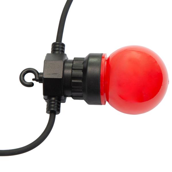 Stimmungsvolle 4-farbige LED-Lichterkette mit 10 Glühbirnen, ca. 2,7 m, IP44: Farbenfrohe Lichtergirlande - Ideal für Garten, Balkon & Party