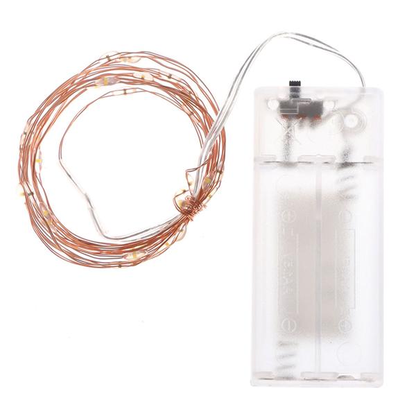 Traumhafte Draht Lichterkette 40 LEDs, warmweiss, 2m – Gemütliche Weihnachts-Deko für Innen – Batteriebetrieben, IP20 