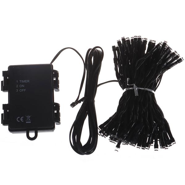 Wunderbare 100 LEDs Lichterkette 7,5 m warmweiss – IP44 Wasserdicht, Batteriebetrieben mit Timer für Weihnachtsdeko & Partys Aussen