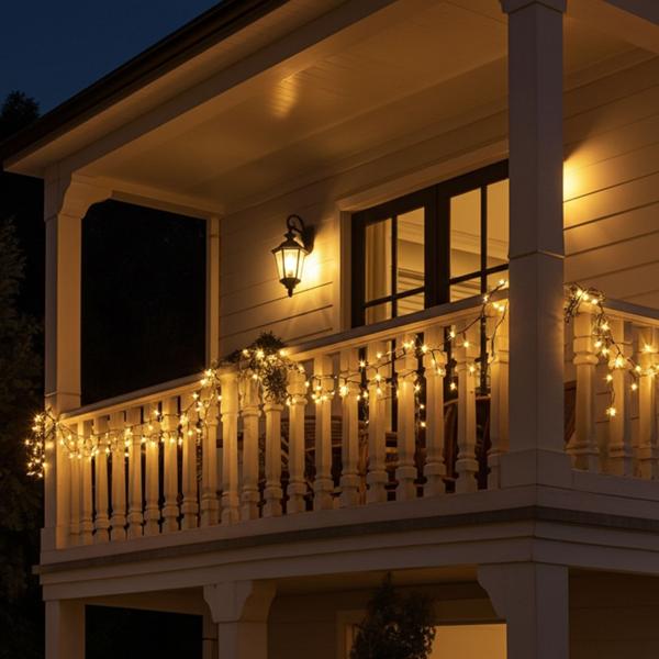 Stimmungsvolle LED Lichterkette 24m, 320 Lichter warmweiss, IP44 - Perfekte Gartenbeleuchtung, Partydeko, Weihnachtsdeko