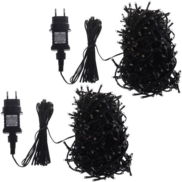 2er-Set Stimmungsvolle LED Lichterkette 24m, 320 Lichter warmweiss, IP44 - Perfekte Gartenbeleuchtung, Partydeko, Weihnachtsdeko