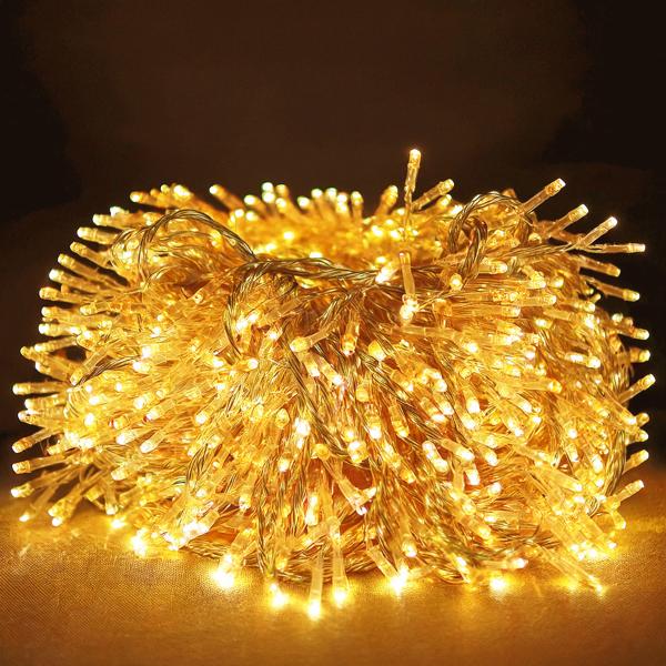 Wunderschöne LED-Büschel-Lichterkette, 300 warmweisse LEDs, 8 Leucht-Modi, IP44, 3m - Ideal für Weihnachten, Balkon, Garten, Hochzeit & Dekoration