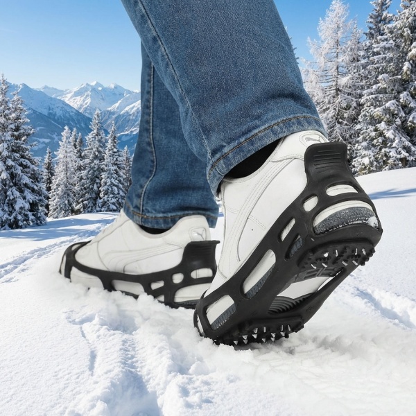 Premium Schuh-Spikes für Schuhgrösse 40-43: Sichere Traktion auf Eis & Schnee, Grödel für maximale Trittsicherheit, Rutschfest & Langlebig
