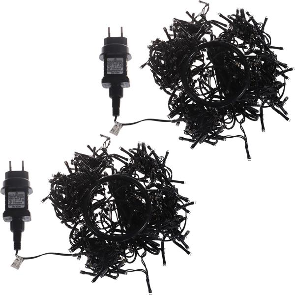 2er-Set Strahlende 320 LEDs Lichterkette Warmweiss 2,7m – Für Aussen & Innen, IP44 – Überwurf-Lichterkette für Weihnachtsbaum 