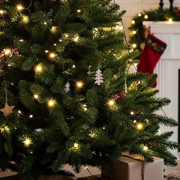 2er-Set Strahlende 320 LEDs Lichterkette Warmweiss 2,7m – Für Aussen & Innen, IP44 – Überwurf-Lichterkette für Weihnachtsbaum 