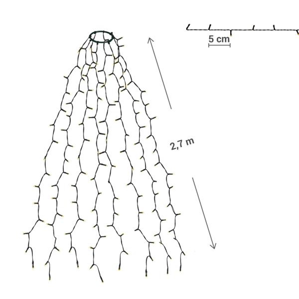 2er-Set Strahlende 320 LEDs Lichterkette Warmweiss 2,7m – Für Aussen & Innen, IP44 – Überwurf-Lichterkette für Weihnachtsbaum 