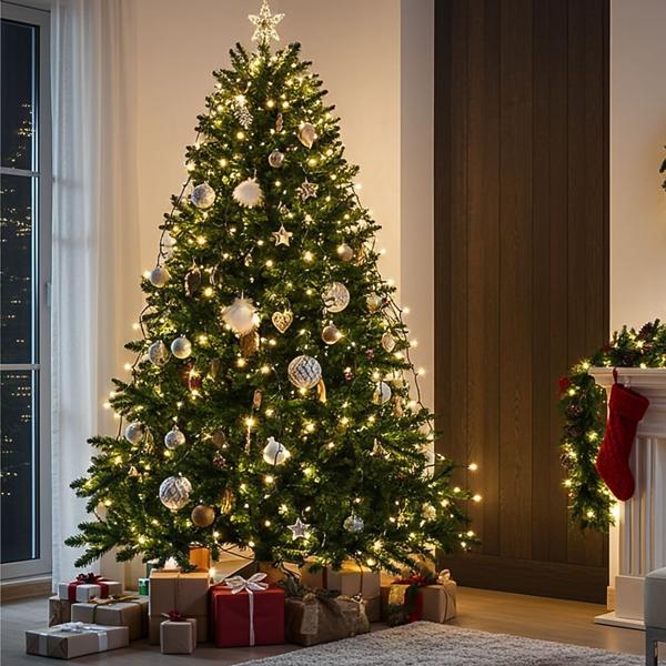 2er-Set Strahlende 320 LEDs Lichterkette Warmweiss 2,7m – Für Aussen & Innen, IP44 – Überwurf-Lichterkette für Weihnachtsbaum 