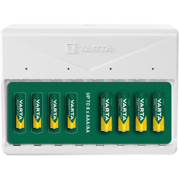 Sicheres VARTA Ladegerät für Akkus (AA/AAA) - mit LED-Statusanzeige, schnelles Laden, kompakt & ideal für Haushalt, Büro & unterwegs