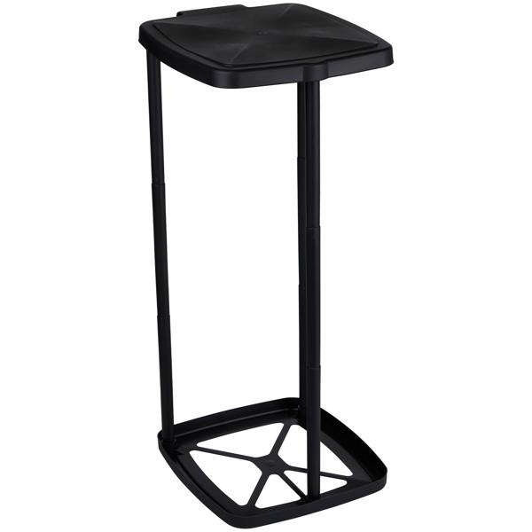 Müllbeutelständer mit Deckel - Hygienische Abfallentsorgung für Haus, Garten & Camping - Robust, faltbar, geruchsdicht, ABS Schwarz 34x29x69cm