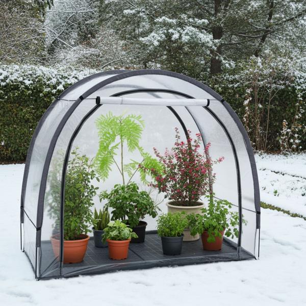 Robustes Foliengewächshaus und Überwinterungszelt, 175x186x84 cm: Ein Pflanzenschutzzelt für optimale Ernte & frostfreie Pflege