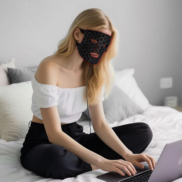 Revolutionäre LED-Lichttherapie-Gesichtsmaske: Für ein strahlendes Hautbild - effiziente Gesichtspflege & Beauty-Anwendung für zu Hause