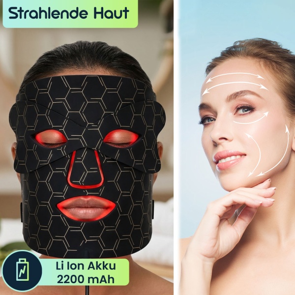 Revolutionäre LED-Lichttherapie-Gesichtsmaske: Für ein strahlendes Hautbild - effiziente Gesichtspflege & Beauty-Anwendung für zu Hause
