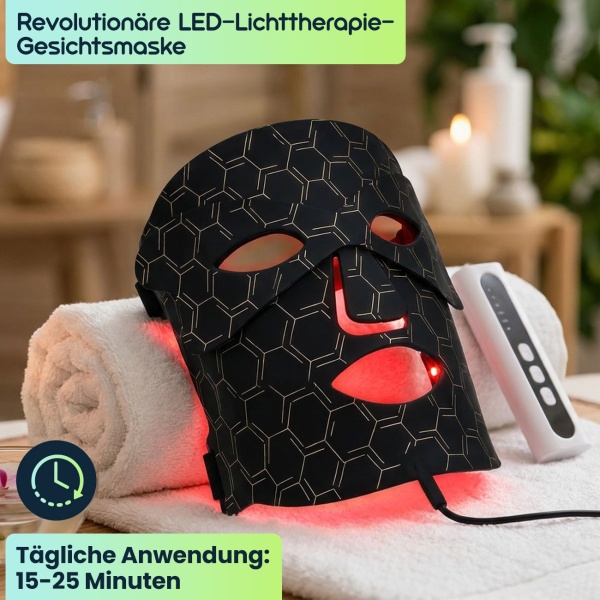 Revolutionäre LED-Lichttherapie-Gesichtsmaske: Für ein strahlendes Hautbild - effiziente Gesichtspflege & Beauty-Anwendung für zu Hause