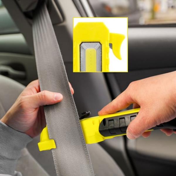 KFZ Multitool Taschenlampe ProGuard – Notfallhammer, Gurtschneider, Haken, Magnete – Leistungsstark & Lebensrettend