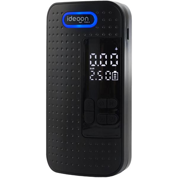 Mobiler 10.3 bar Akku-Kompressor: Leistungsstarke & kabellose Luftpumpe mit Digital-Display für Auto & Fahrrad, inkl. Powerbank und LED-Leuchte