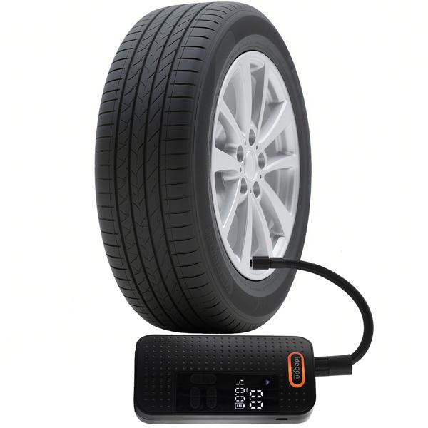 Mobiler 10.3 bar Akku-Kompressor: Leistungsstarke & kabellose Luftpumpe mit Digital-Display für Auto & Fahrrad, inkl. Powerbank und LED-Leuchte