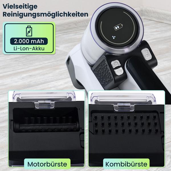 Kabelloser Profi Waschsauger 60W mit Li-Ion-Akku – Leistungsstarker Fleckenentferner für Polster, Textilien, Teppiche, Autositze – Akku-Reiniger Mobil Effizient
