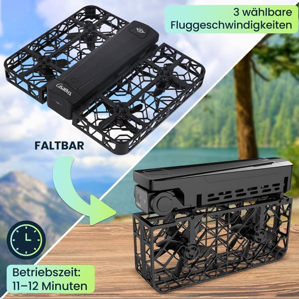 Kamera Drohne faltbar mit Full-HD Dual-Kamera & 120m Reichweite – FPV Steuerung m. 4,5 Zoll HD Bildschirm, Optical Flow & 50x Zoom