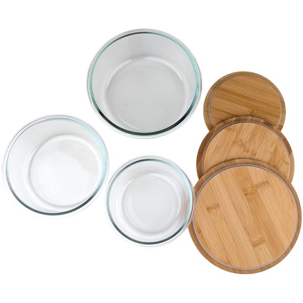 2er-Set Hochwertige Vorratsdosen mit Deckel, rund, Glas/Bambus, 3 Grössen: Vorratsgläser für Aromaschutz & eine stilvolle Ordnung