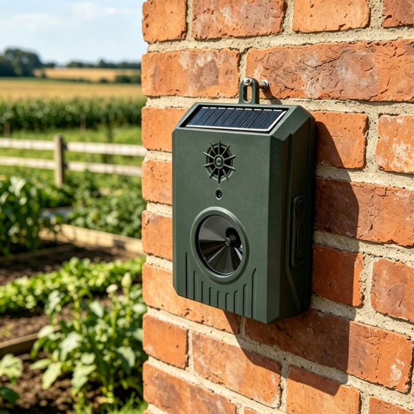 Solar Ultraschall Vogelvertreiber, Mobile Taubenabwehr, IP54 wasserdicht, Intervall-Schaltung gegen Gewöhnung, 8-35 kHz Taubenschreck Set