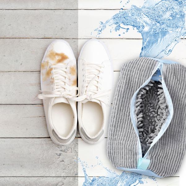 2er-Set Schuhwaschbeutel mit Reinigungsfasern: Schont Sneaker & Turnschuhe in der Waschmaschine, Effektive Reinigung & Schutz - strahlend saubere Schuhe