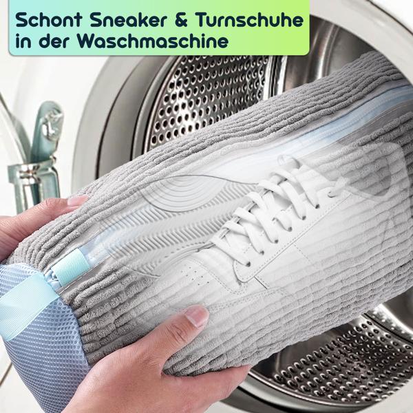 2er-Set Schuhwaschbeutel mit Reinigungsfasern: Schont Sneaker & Turnschuhe in der Waschmaschine, Effektive Reinigung & Schutz - strahlend saubere Schuhe