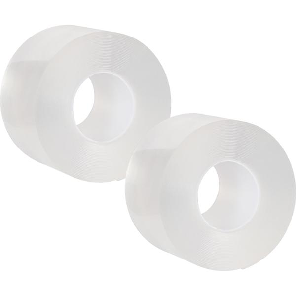 2er-Set Doppelseitiges Nano-Klebeband Transparent (5m x 50mm): Starke 110g/cm² Haltekraft, Wiederverwendbar, spurlos ablösbar