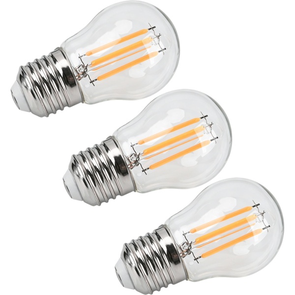 3er-Set LED Filament Lampe G45 E27 4W 400lm Warmweiss 2500K Vintage Glühbirne Retro Glühlampe Dimmbar Warmes Licht Kugelform Edison Tropfenlampe