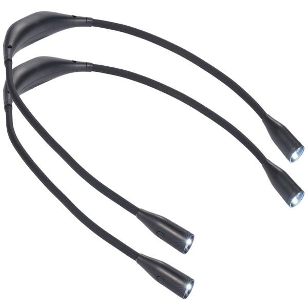 2er-Set LED-Leseleuchte zum Umhängen: Dimmbar, 3 Farbtemperaturen, Akku – Freihändiges Licht fur Lesen, Handarbeit & Reisen