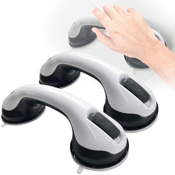 2er-Set Haltegriff mit Saugnäpfen für Bad & WC: Bohrerfrei, flexibel & sicher – Ihr mobiler Sturzschutz & Haltgeber im Badezimmer