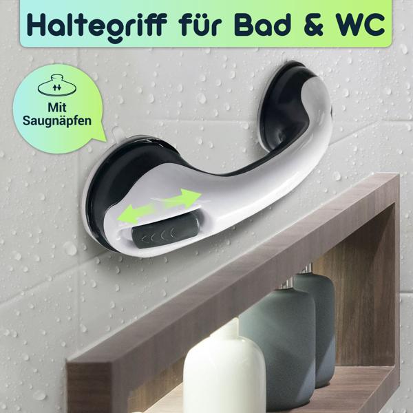 2er-Set Haltegriff mit Saugnäpfen für Bad & WC: Bohrerfrei, flexibel & sicher – Ihr mobiler Sturzschutz & Haltgeber im Badezimmer