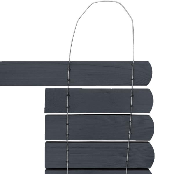 Robuste Beetumrandung aus Holz in edlem Dunkelgrau, 200 x 20/35 cm - dekorative Gartenbegrenzung für Beete, Wege & Rasen, wetterfest & langlebig