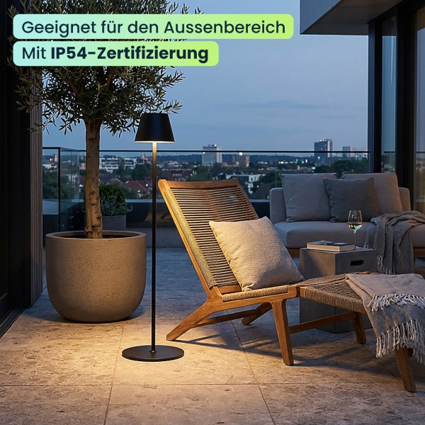 2er-Set höhenverstellbare LED-Stehlampe, dimmbar, schwarz, 50/90/130 cm- elegantes Stimmungslicht für Wohnzimmer, Schlafzimmer, Büro und Aussenbereich