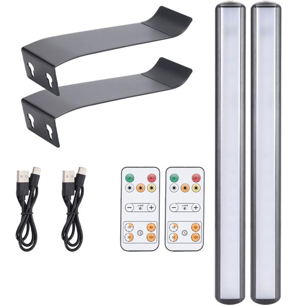 2er-Set Elegante Wand- und Bildleuchte mit Fernbedienung & Touch Schalter, USB- & Akkubetrieb, dimmbar: Eine flexible LED-Lampe für Kunst & Ambiente