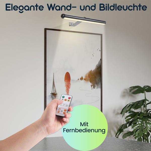 4er-Set Elegante Wand- und Bildleuchte mit Fernbedienung & Touch Schalter, USB- & Akkubetrieb, dimmbar: Eine flexible LED-Lampe für Kunst & Ambiente