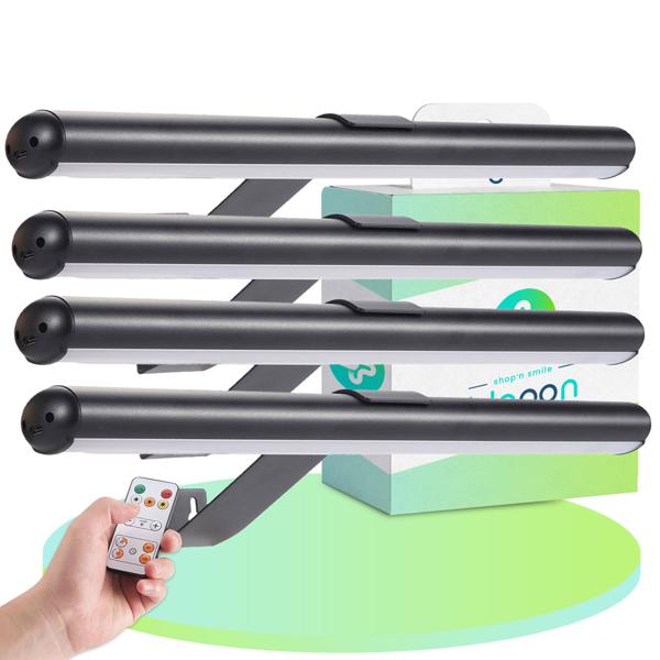 4er-Set Elegante Wand- und Bildleuchte mit Fernbedienung & Touch Schalter, USB- & Akkubetrieb, dimmbar: Eine flexible LED-Lampe für Kunst & Ambiente