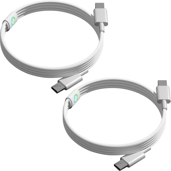 2er-Set USB-C Ladekabel, weiss, 1,5 m: Schnellladen für Handy, Tablet & Laptop, Robust, flexibel & zuverlässig für Samsung, Xiaomi, iPad uvm.