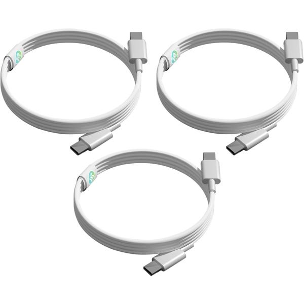 3er-Set USB-C Ladekabel, weiss, 1,5 m: Schnellladen für Handy, Tablet & Laptop, Robust, flexibel & zuverlässig für Samsung, Xiaomi, iPad uvm.
