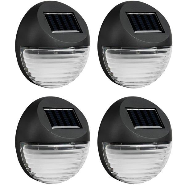 8er-Set Kompakte Solar LED Wandleuchte & Zaunleuchte: Stilvolle Aussenbeleuchtung für Treppen & Wege, energiesparend, wetterfest