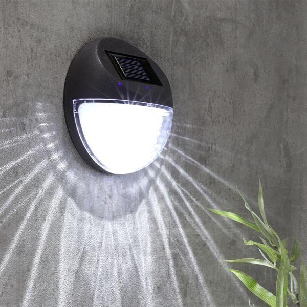 8er-Set Kompakte Solar LED Wandleuchte & Zaunleuchte: Stilvolle Aussenbeleuchtung für Treppen & Wege, energiesparend, wetterfest