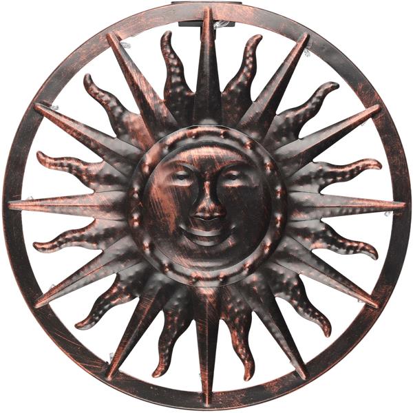 Dekorative Solar Wandlampe Sonne (Ø 40 cm): Romantische Aussenbeleuchtung, kabellos & sorgt für eine gemütliche Atmosphäre im Freien