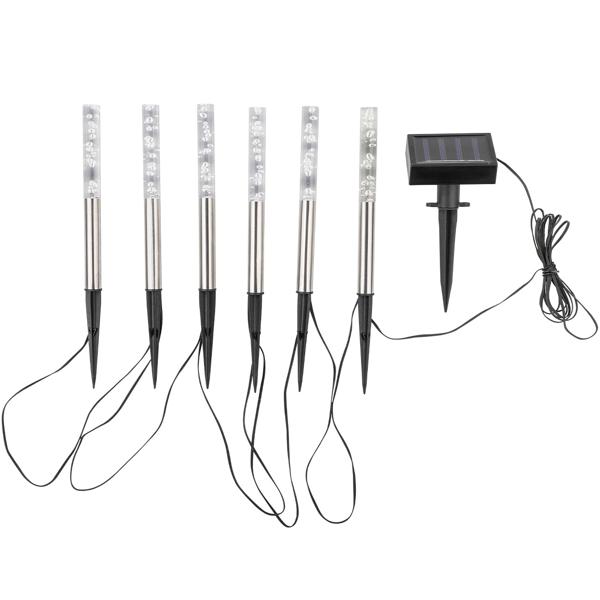 2er-Set Solar LED Leuchtstäbe Bubbles: Farbwechsel Gartenleuchten mit Erdspiess – Ein magisches Lichtspiel für Balkon, Terrasse & Garten