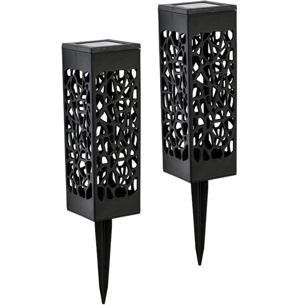 2er-Set Solar Schattenlampe mit Erdspiess – stilvolle Garten-Laterne mit Solarpanel, wetterfest & energieeffizient – ideal für Terrasse, Weg & Balkon