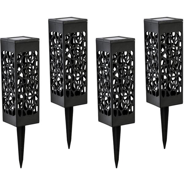 4er-Set Solar Schattenlampe mit Erdspiess – stilvolle Garten-Laterne mit Solarpanel, wetterfest & energieeffizient – ideal für Terrasse, Weg & Balkon