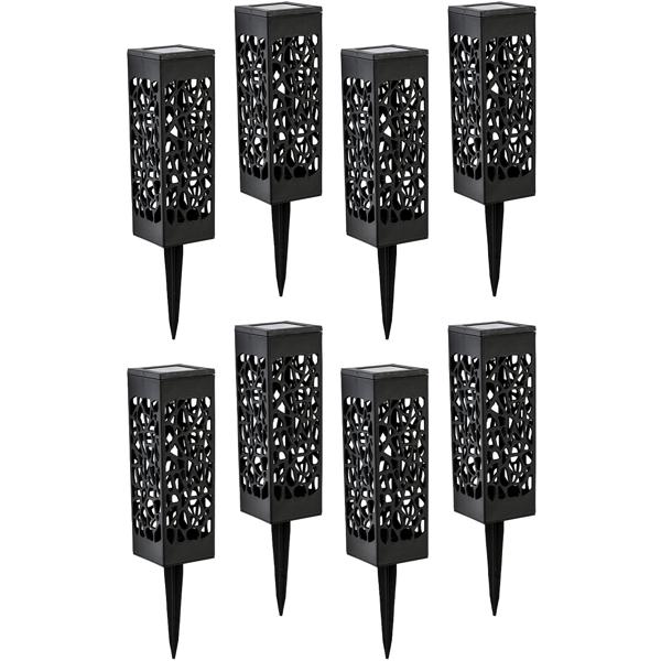 8er-Set Solar Schattenlampe mit Erdspiess – stilvolle Garten-Laterne mit Solarpanel, wetterfest & energieeffizient – ideal für Terrasse, Weg & Balkon