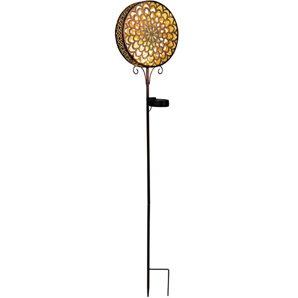 Dekorative Solarblume Gartenstecker im edlen Rost Design (Höhe 98 cm): Sanftes Licht für Garten, Balkon & Terrasse, einfach zu platzieren & ein zauberhaftes Highlight