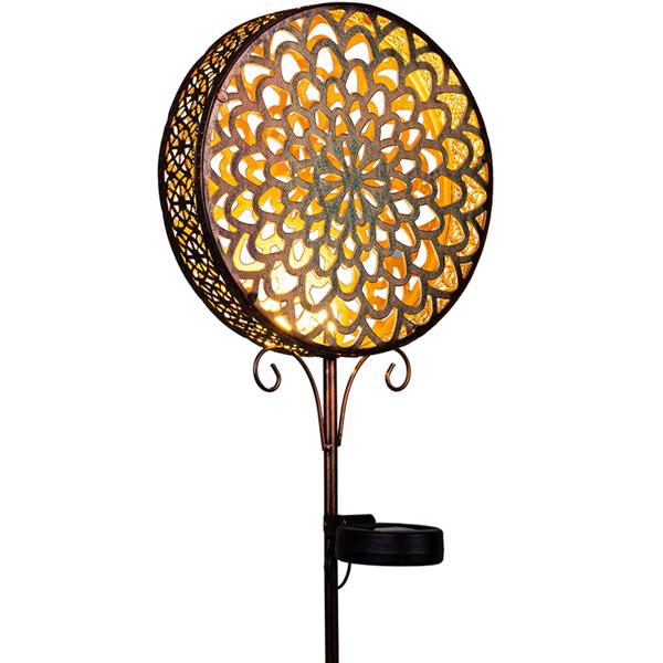 Dekorative Solarblume Gartenstecker im edlen Rost Design (Höhe 98 cm): Sanftes Licht für Garten, Balkon & Terrasse, einfach zu platzieren & ein zauberhaftes Highlight