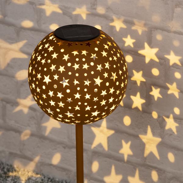 2er-Set Bezaubernde Solar Leuchtkugel Sternenzauber (Ø 18cm): Magische Lichtprojektion für Garten & Balkon, zaubert stimmungsvolle Sternenmuster – Ihr leuchtendes Highlight!